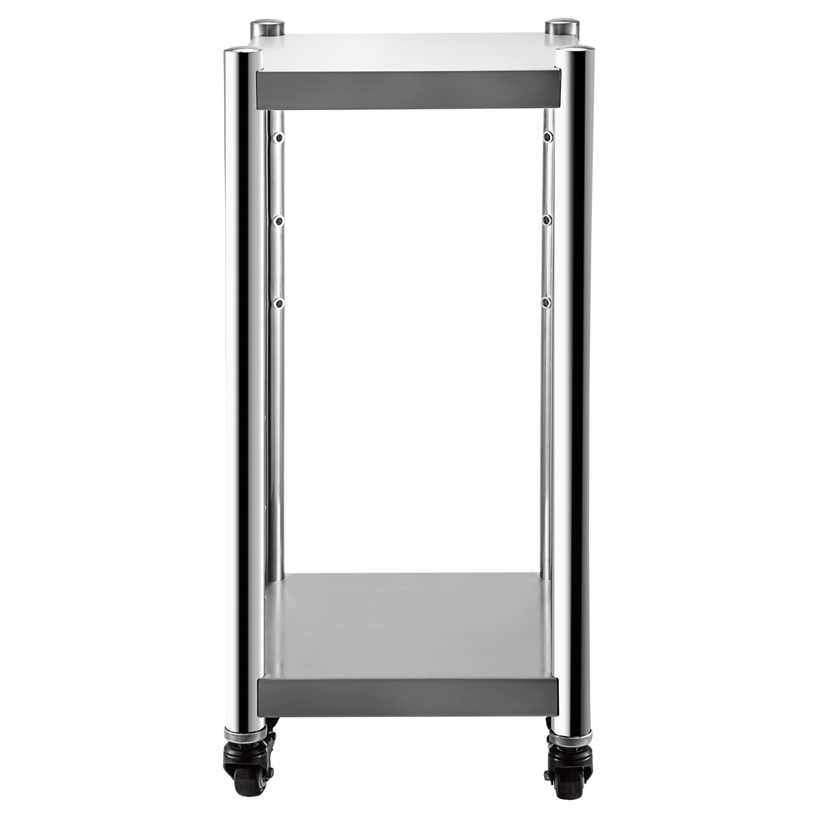 VEVOR Soporte para Calentador de Arroz 14" x 14" Soporte para Equipo de Acero Inoxidable Soporte para Calentador de Sushi 2 Estantes para Equipo de Cocina Comercial con Ruedas y Dos Frenos