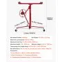 VEVOR Elevador de Placas de Yeso, con Brazo Telescópico Ajustable de 1245–2921 mm, Carga de 68 kg, Altura de 3353 mm, para Montaje en Techo y Pared, de Acero Q235B, 1530 x 1530 x 1450 mm, Rojo