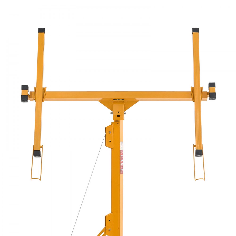 VEVOR 4877 mm Drywall Lift, Heavy-Duty 68 kg Sheetrock Hoist with Adjustable Telescoping Arm, Lockable Wheels, Drywall Lifter Panel Jack Hoist Tools Ideal for Ceiling & Wall Installation (Yellow)