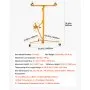 VEVOR Elevador de Placas de Yeso, con Brazo Telescópico Ajustable 1245–2921 mm, Capacidad de Carga de 68 kg, Altura de 4877 mm, para Montaje en Techo y Pared, 1530 x 1530 x 1940 mm, Amarillo