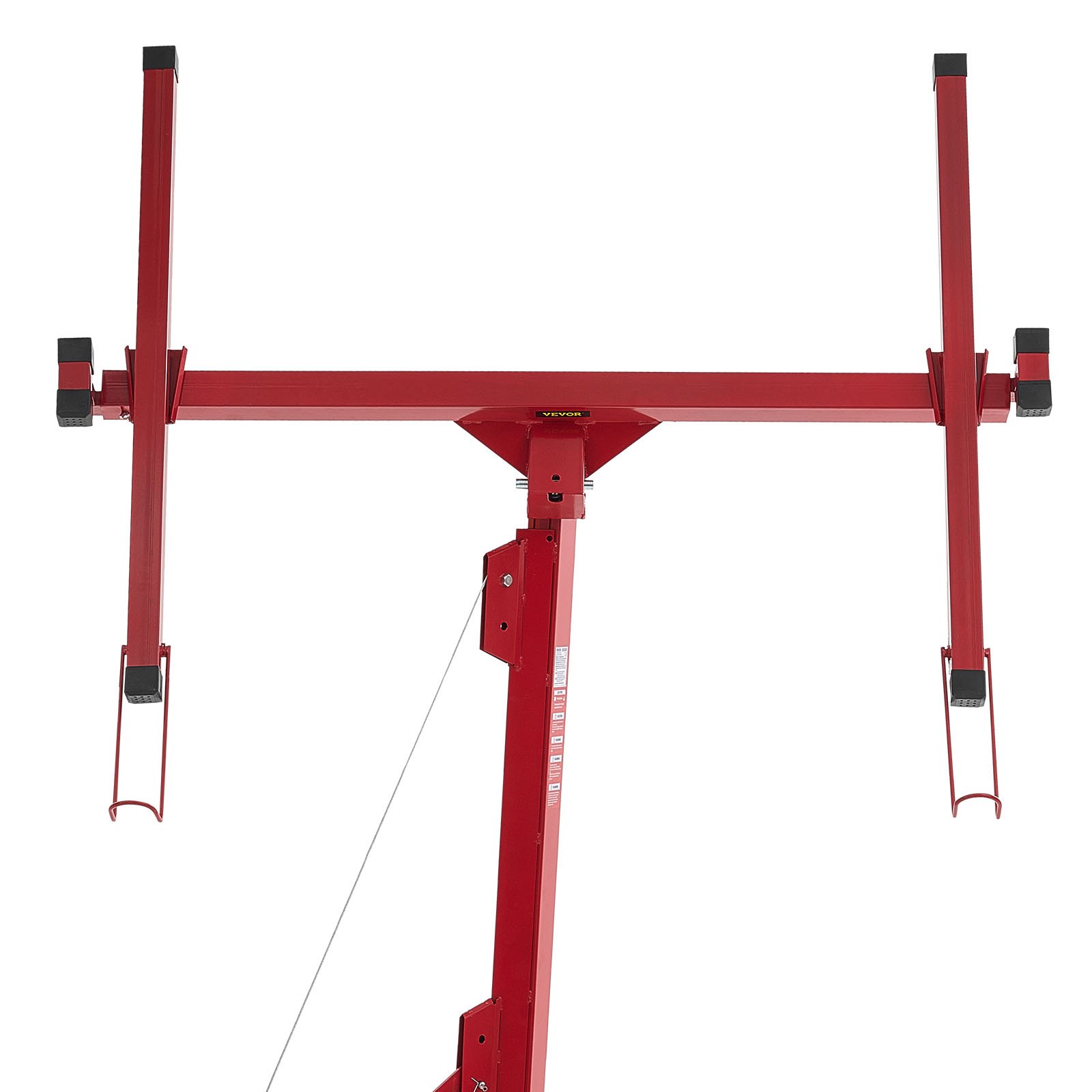 VEVOR Elevador de Placas de Yeso, con Brazo Telescópico Ajustable 1245–2921 mm, Carga Máxima 68 kg, Altura de 4877 mm, para Montaje en Techo y Pared, 1530 x 1530 x 1940 mm, Acero Q235B, Rojo