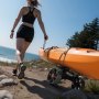 VEVOR Remolque Horizontal para Kayak, Remolque Plegable 615 x 325 x 320 mm con Neumáticos de Goma Maciza de 25,4 cm y 1 Correa de Trinquete Carga 136 kg, Carrito para Tabla de Surf de Remo, Kayaks