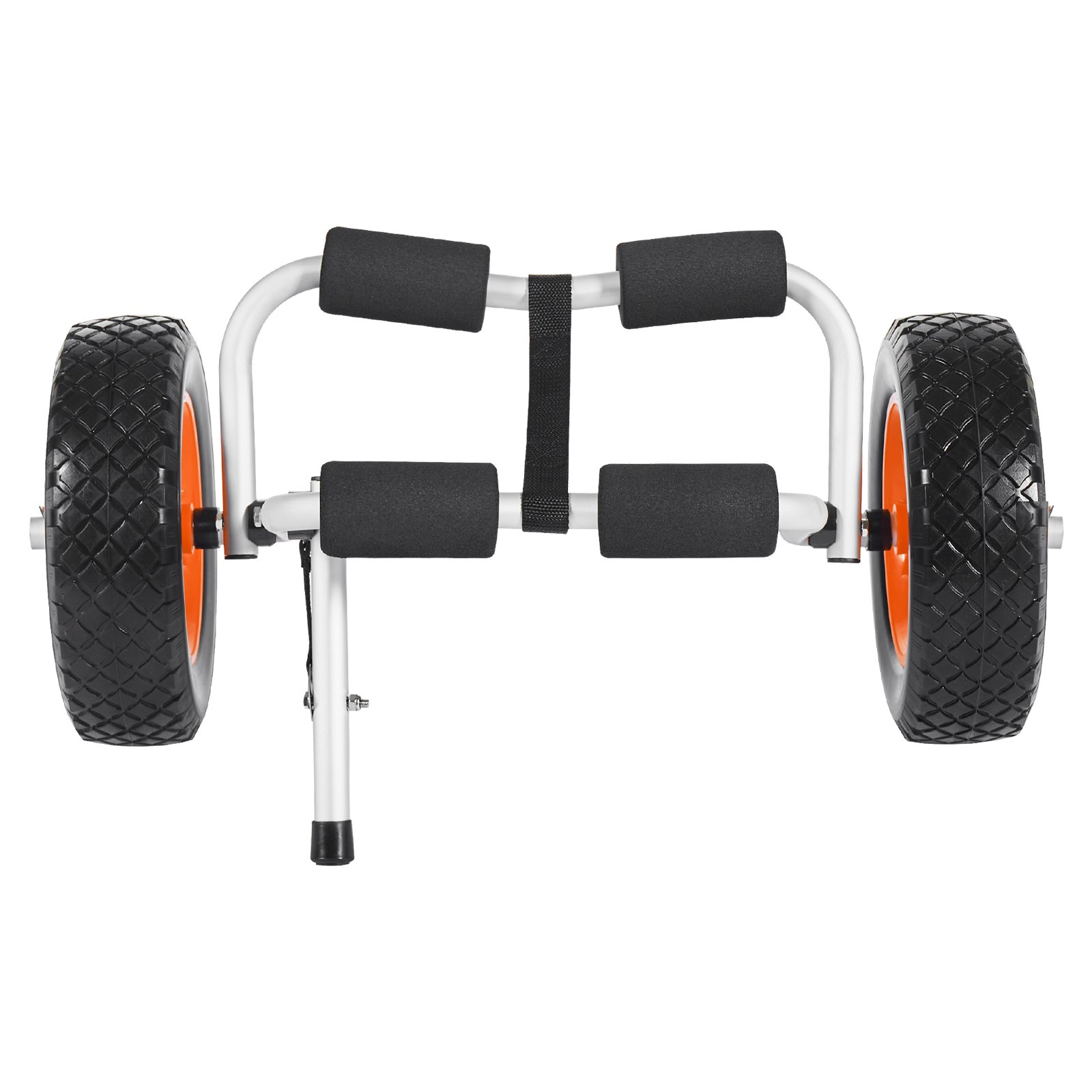 VEVOR Remolque Horizontal para Kayak, Remolque Plegable 620x350x325 mm con Neumáticos de Goma Maciza de 25,4 cm y 1 Correa de Trinquete Carga de 90 kg, Carrito para Tabla de Surf de Remo, Kayaks