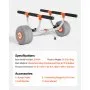 VEVOR Remolque Horizontal para Kayak, Remolque de Kayak 810 x 990 x 570 mm con Neumáticos Inflables de PU de 30,5 cm y 2 Correas Carga de 158 kg Carrito para Tabla de Surf de Remo, Kayaks, Canoas