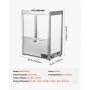 VEVOR Vitrina de Calor para Nachos de 80 L 300 W, Expositor Térmico de Acero Inoxidable, con Base Calefactora y Luz de Calentamiento, 30°C~85°C, con Placa Deflectora, para Palomitas, Patatas Fritas