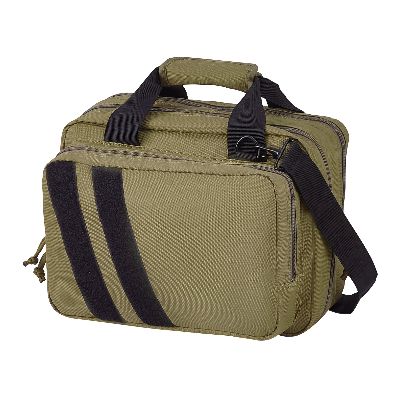 VEVOR Pistol Bag, Rifle Bag, Pistol Bags for 2 Pistols, Tactical Weapon Bag with 2 Integrated Detachable Pistol Pouches and 6 Detachable Magazines, Shooting Range Bag, Brown