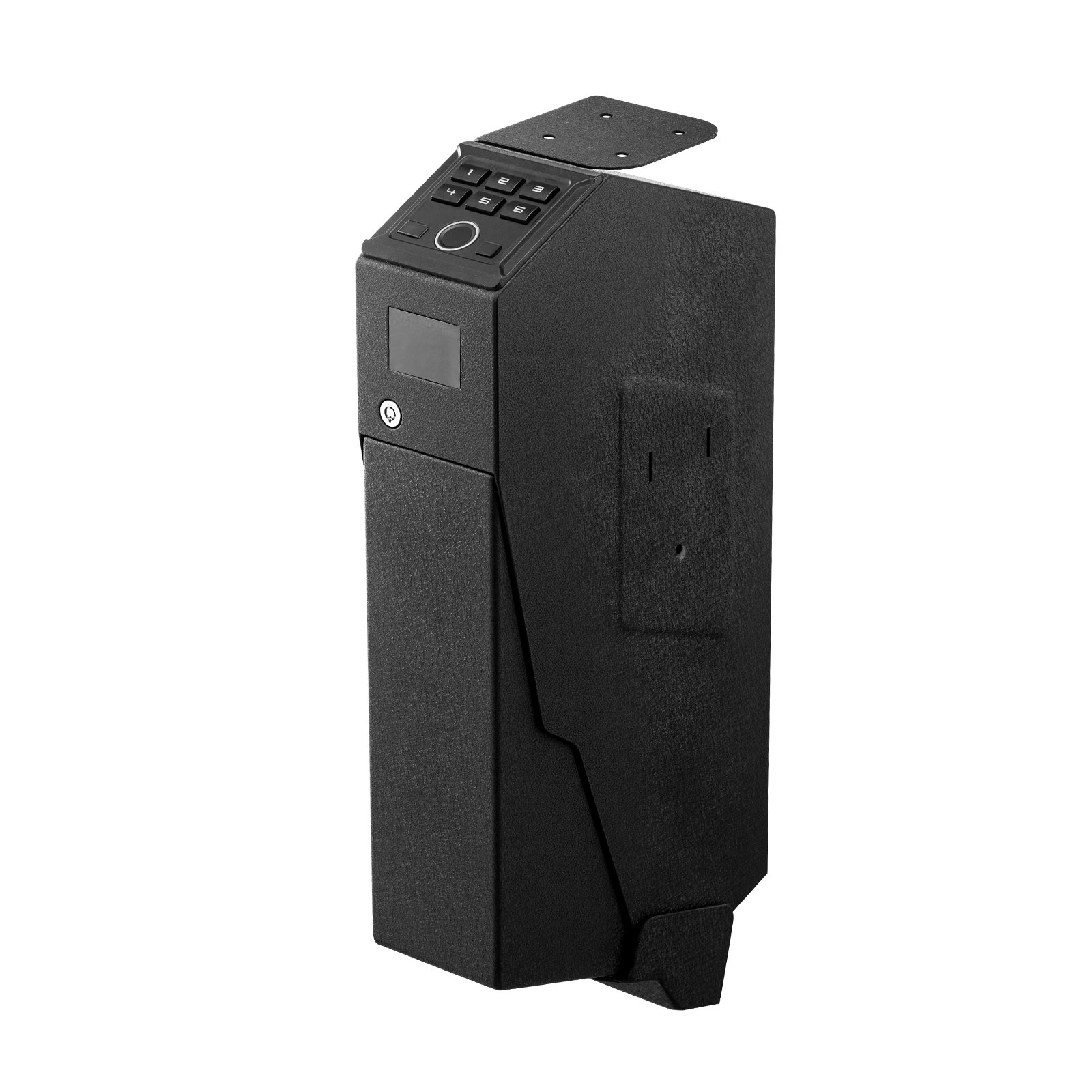 VEVOR Caja Fuerte para Pistolas de Acero, con 3 Formas de Acceso por Huella Dactilares, Contraseña y Llave, Caja Fuerte para Armas con Pantalla y LED, Capacidad de 1 Pistola y 1 Cargador, Negro