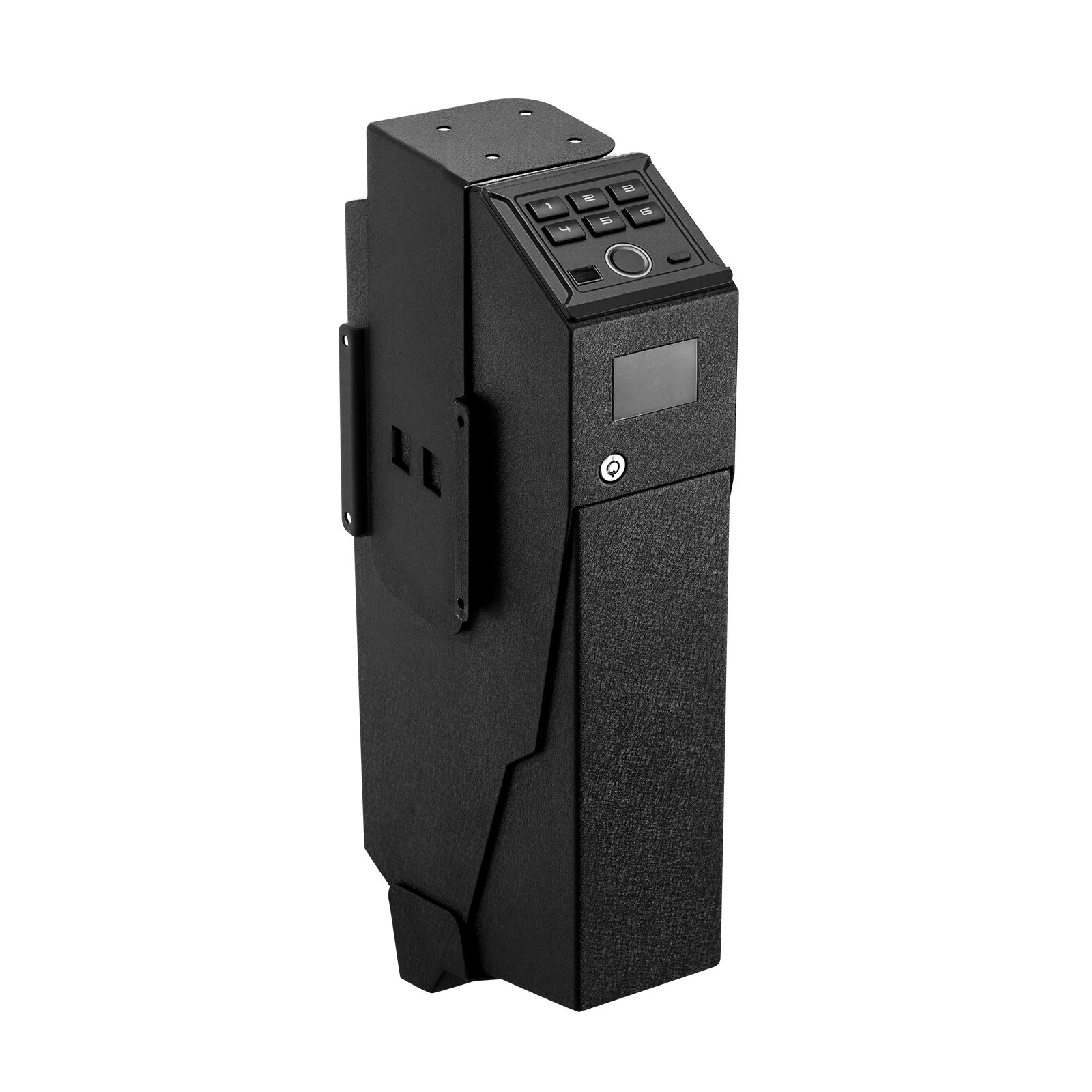 VEVOR Caja Fuerte para Pistolas de Acero, con 3 Formas de Acceso por Huella Dactilares, Contraseña y Llave, Caja Fuerte para Armas con Pantalla y LED, Capacidad de 1 Pistola y 1 Cargador, Negro