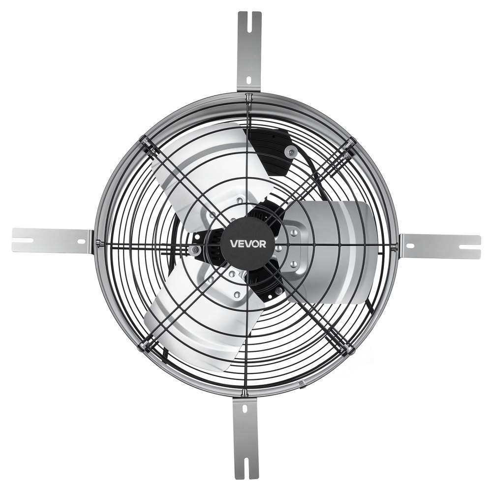 VEVOR Extractor de Aire para Ático 38,1 cm 1300 CFM Ventilador de Hastial, con Termostato Ajustable de 0-60 °C, Acero Q235A, 220-240 V y Cable de Alimentación de 2 m para Garaje, Almacén y Taller