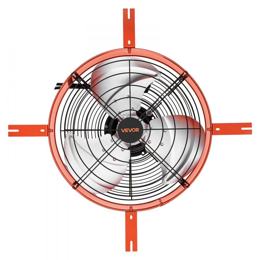 VEVOR Extractor de Aire para Ático de 2940 CFM, Ventilador de Ático 40,6 cm, Termostato Ajustable, Acero Q235A, Cable de Alimentación de 2 m, Cable de Control de 1 m para Garajes, Almacenes y Talleres