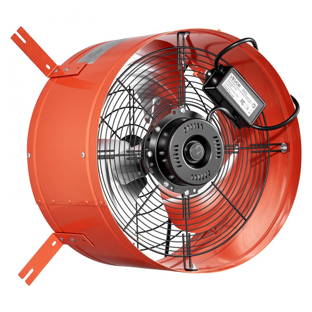 VEVOR Extractor de Aire para Ático de 2940 CFM, Ventilador de Ático 40,6 cm, Termostato Ajustable, Acero Q235A, Cable de Alimentación de 2 m, Cable de Control de 1 m para Garajes, Almacenes y Talleres