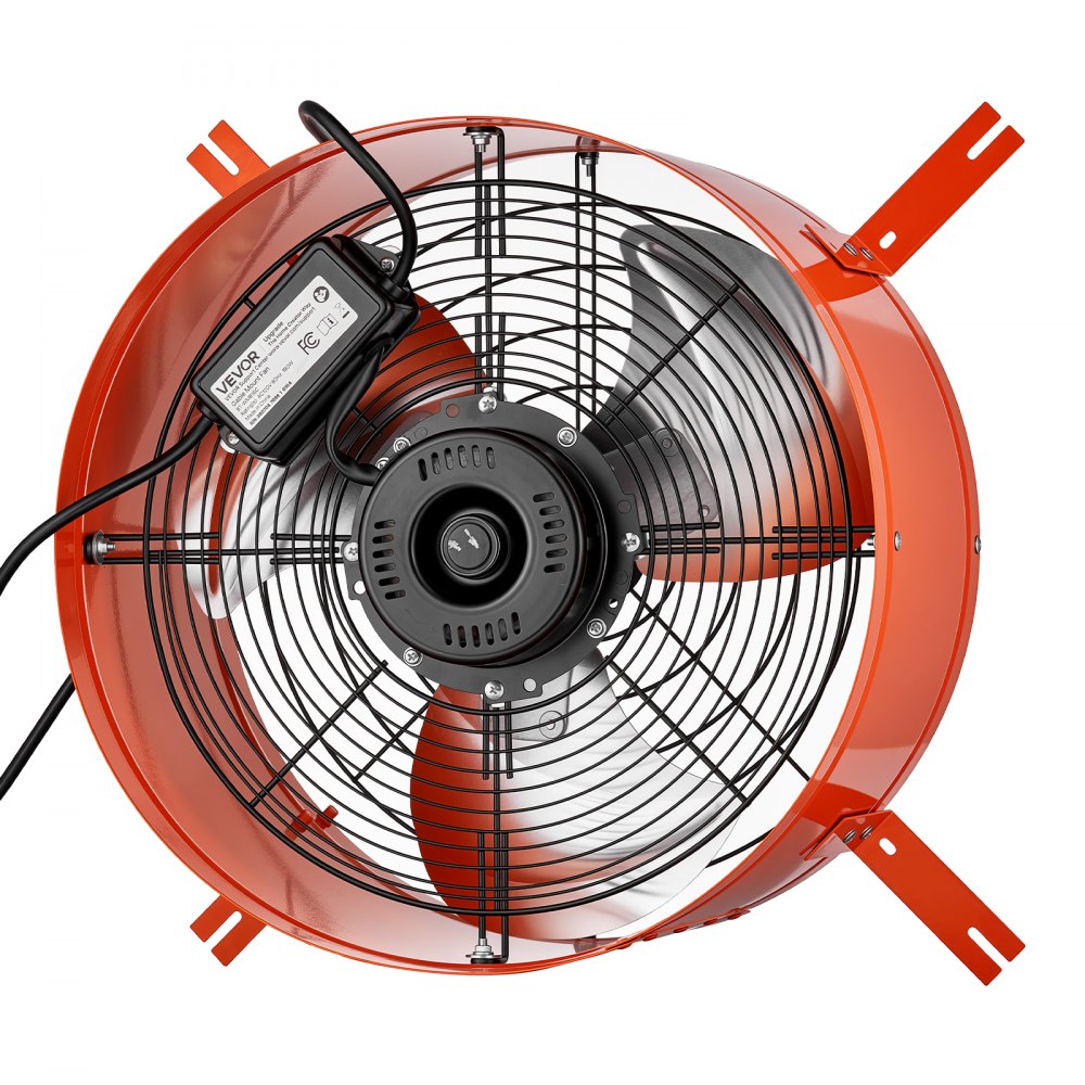 VEVOR Extractor de Aire para Ático de 2940 CFM, Ventilador de Ático 40,6 cm, Termostato Ajustable, Acero Q235A, Cable de Alimentación de 2 m, Cable de Control de 1 m para Garajes, Almacenes y Talleres