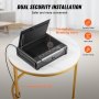 VEVOR Caja Fuerte Biométrica para Pistola de Acero para 2 Pistolas con 3 Formas de Acceso de Huella Dactilares, Contraseña y Llave Caja Fuerte para Armas para Joyería Documentos Pistolas, 28x18x5 cm