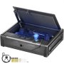 VEVOR Caja Fuerte Biométrica para Pistola de Acero para 2 Pistolas con 3 Formas de Acceso de Huella Dactilares, Contraseña y Llave Caja Fuerte para Armas para Joyería Documentos Pistolas, 28x18x5 cm