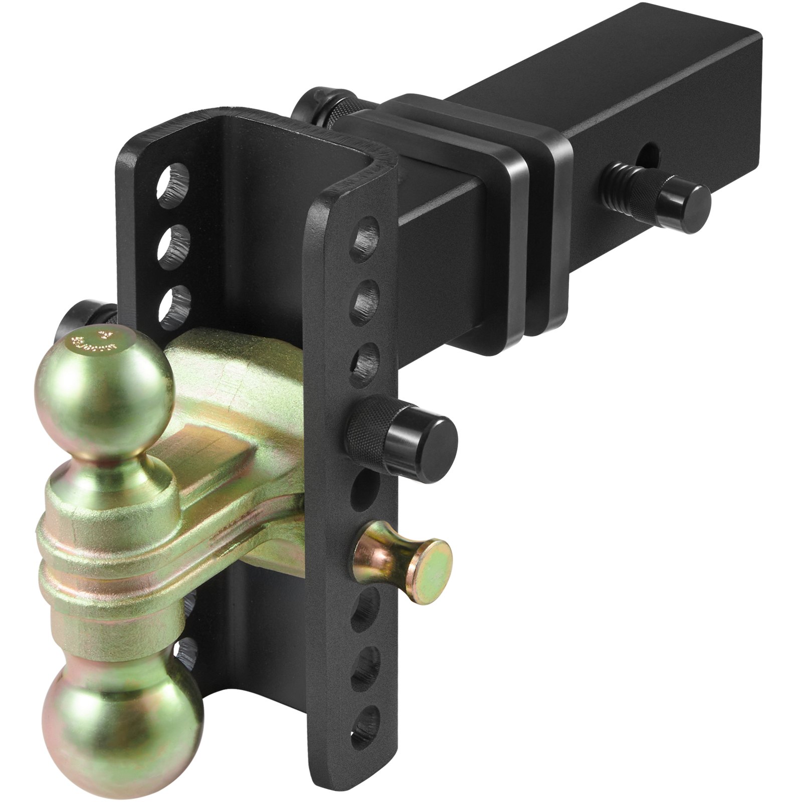 VEVOR Enganche de remolque ajustable, 6" Altura de montaje de bola de enganche 4.5" Receptor 2.5" 14500 lbs GTW Bolas de remolque de acero 2" 2-5/16" 45# Cerradura de llave para remolque de camiones