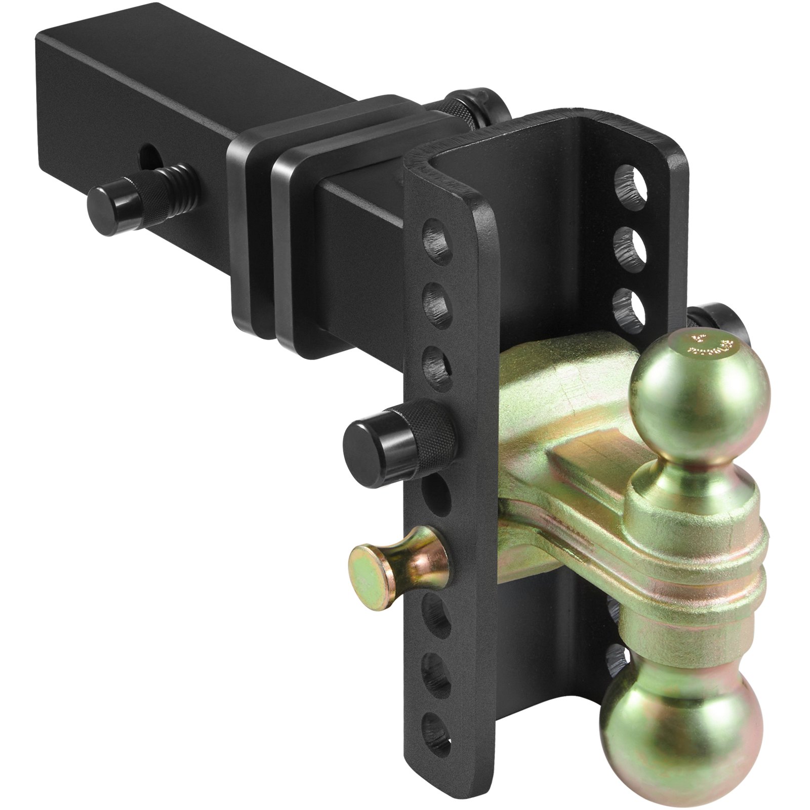 VEVOR Enganche de remolque ajustable, 6" Altura de montaje de bola de enganche 4.5" Receptor 2.5" 14500 lbs GTW Bolas de remolque de acero 2" 2-5/16" 45# Cerradura de llave para remolque de camiones