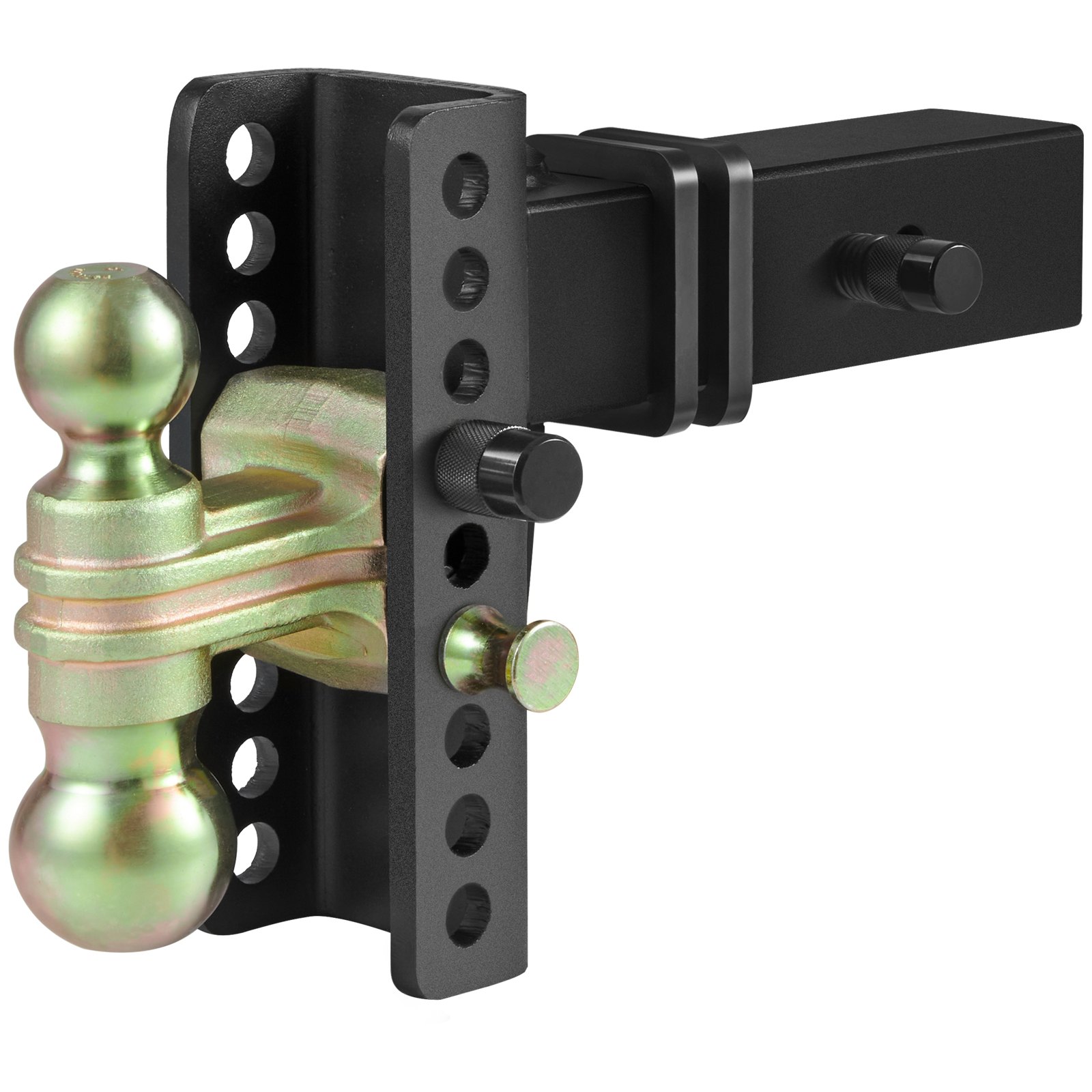 VEVOR Enganche de remolque ajustable, 6" Altura de montaje de bola de enganche 4.5" Receptor 2.5" 14500 lbs GTW Bolas de remolque de acero 2" 2-5/16" 45# Cerradura de llave para remolque de camiones