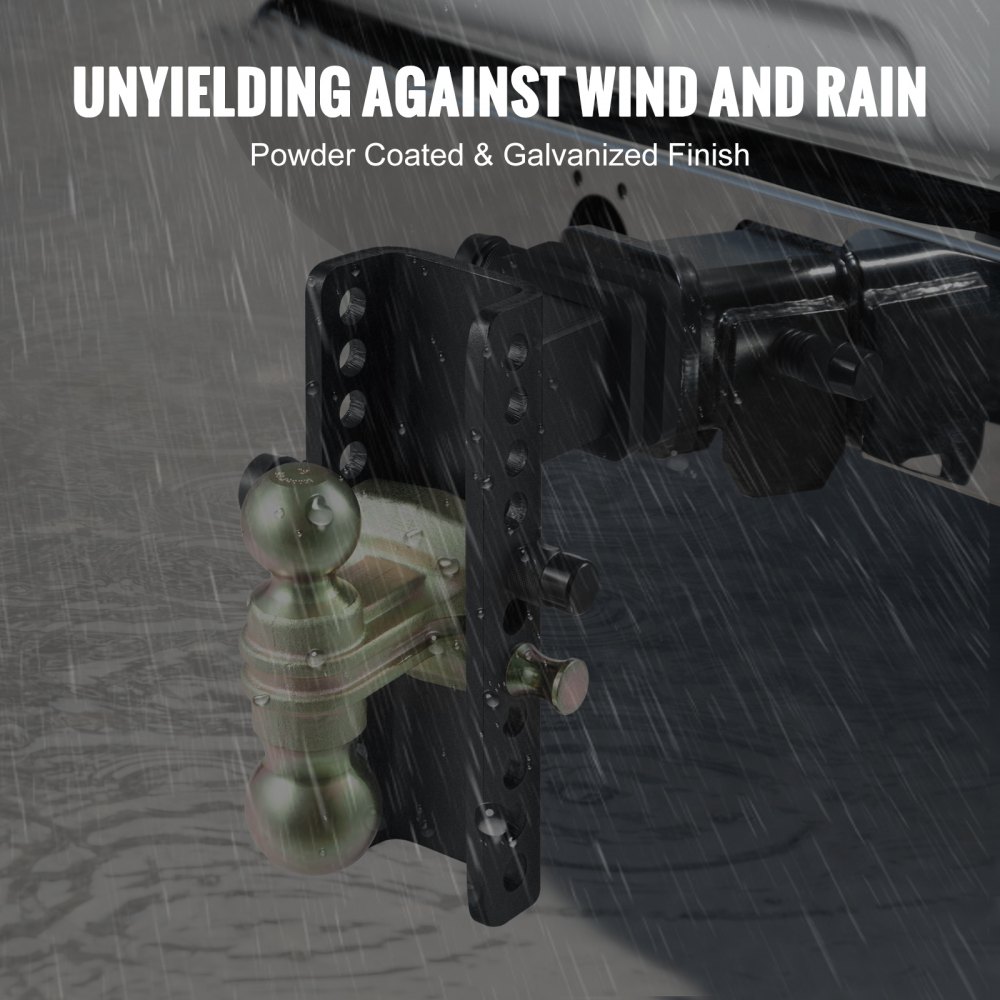 VEVOR Enganche de remolque ajustable, montaje de bola de enganche de 8" Altura 6.5" Receptor 2.5" 14500 lbs GTW Bolas de remolque de acero 2" 2-5/16" 45# Cerradura de llave para remolque de camiones