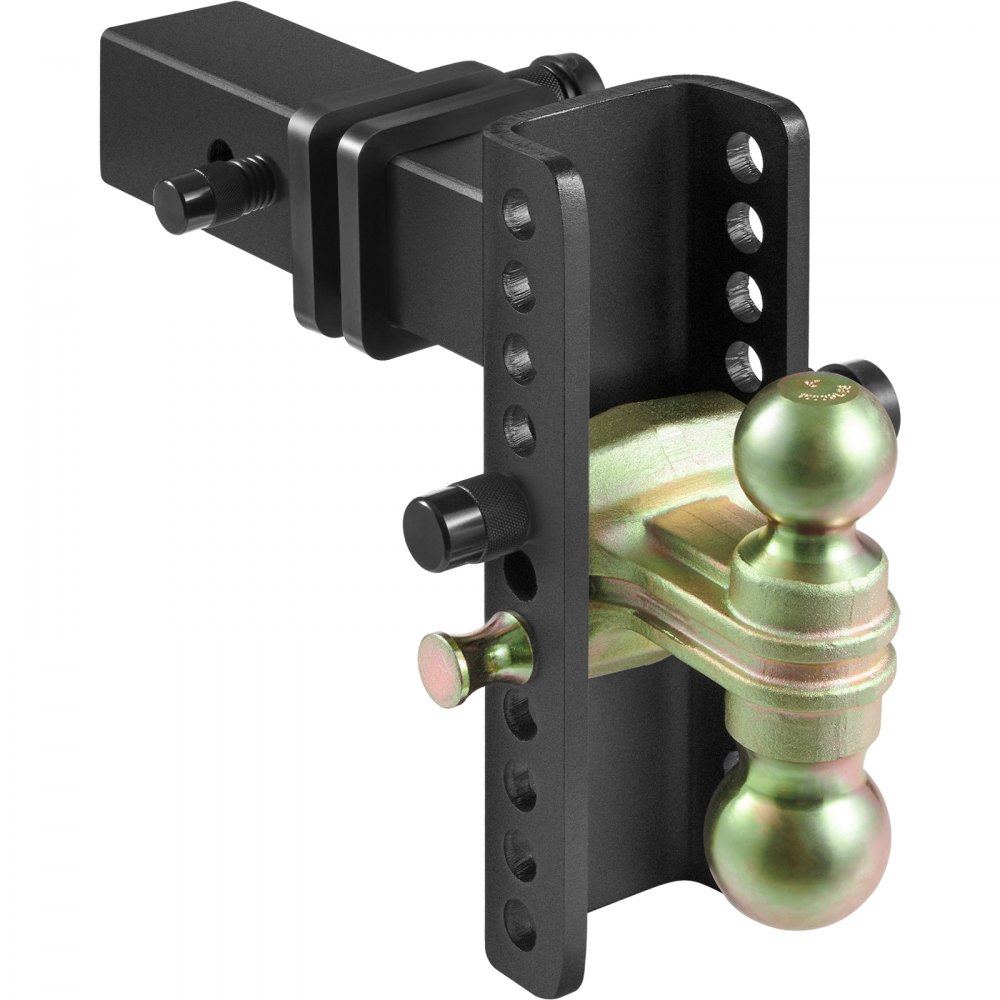 VEVOR Enganche de remolque ajustable, montaje de bola de enganche de 8" Altura 6.5" Receptor 2.5" 14500 lbs GTW Bolas de remolque de acero 2" 2-5/16" 45# Cerradura de llave para remolque de camiones