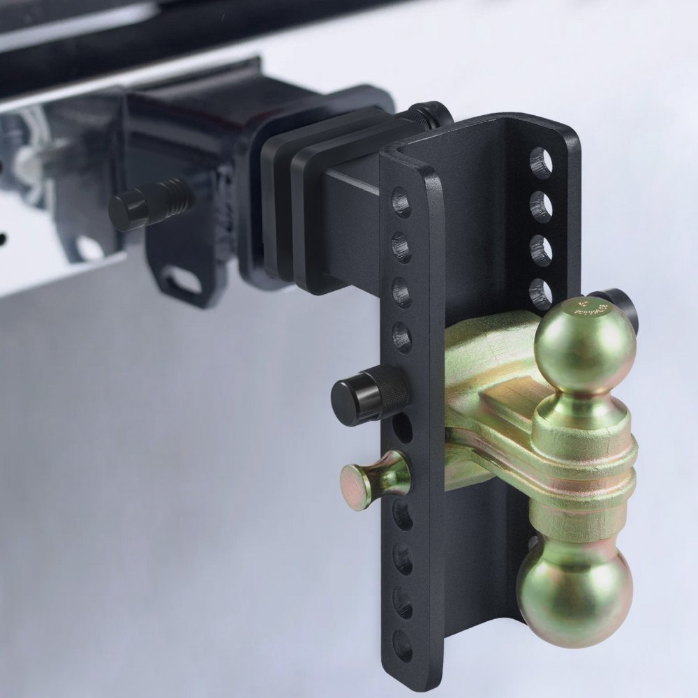 VEVOR Enganche de remolque ajustable, montaje de bola de enganche de 8" Altura 6.5" Receptor 2.5" 14500 lbs GTW Bolas de remolque de acero 2" 2-5/16" 45# Cerradura de llave para remolque de camiones