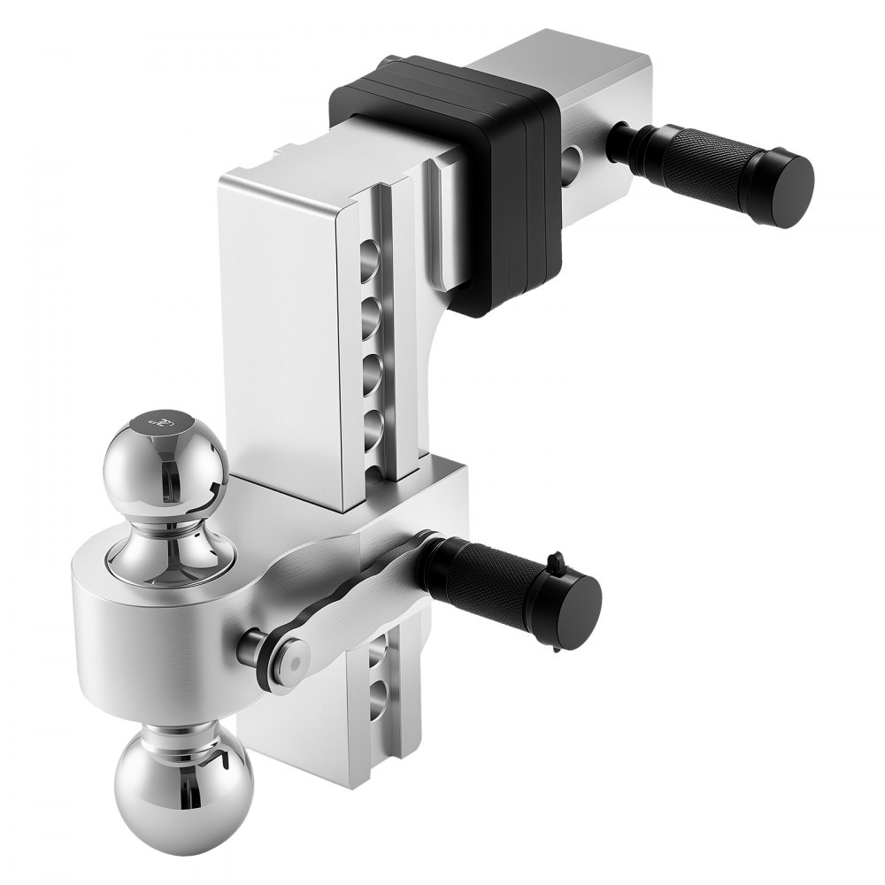 VEVOR Adjustable Towbar, 20.3 cm Ball Coupling, Triple Ball Mount for 63.5 mm Receivers, Towball Size 47.6/50/58.7 mm, Max. 8390 kg, for Motorhomes, SUVs and Trucks