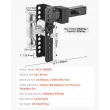 VEVOR Enganche de Remolque Ajustable Montaje de Bola de Enganche de Caída de 8"