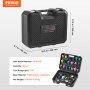 Kit de comprobador de presión de radiador VEVOR con 28 piezas en un estuche negro duradero, dimensiones: 16,5 x 13,2 x 6,1 pulgadas.