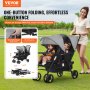 VEVOR Cochecito Doble Plegable Ligero Asiento Tándem para Niños Pequeños, Gris