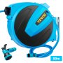 VEVOR Carrete de Manguera Retráctil Automático Pared 8 BAR Enrollador de Aire Enrollador Automático PVC Manguera de Aire Comprimido 49 x 25 x 47 cm Enrollador de Manguera de Riego con Boquilla