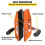 Abrazaderas de transporte de piedras VEVOR de color naranja con almohadillas de goma y asas para un agarre seguro y construcción de aluminio.