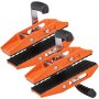 Abrazaderas de transporte de piedras VEVOR con asas acolchadas de goma y estructura de metal resistente en color naranja vibrante.