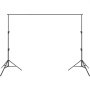 Soporte de fondo VEVOR con altura ajustable y patas de trípode resistentes, ideal para sesiones de fotos y eventos.