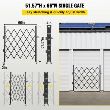 VEVOR Puerta de seguridad plegable simple Puerta plegable Puerta de tijera de 48 "H x 66" W