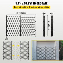 VEVOR Puerta de Seguridad Plegable Doble Acabado en Polvo 1,5 x 3 m con Ruedas