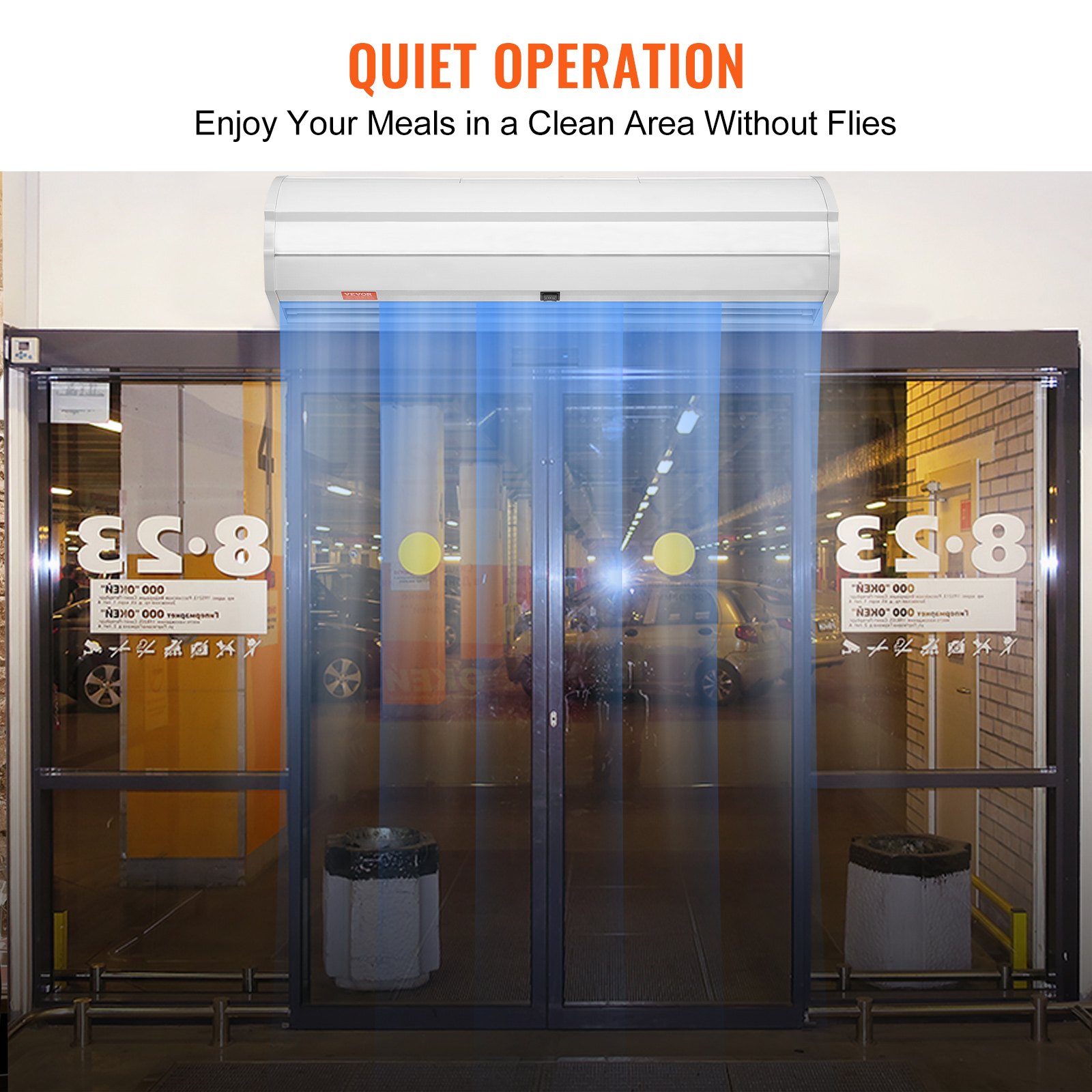 VEVOR 0.9 m indoor air curtain, 2 speeds, 1528 m³/h, wall-mounted air curtain for doors, internal fan above the door with high-performance limit switch