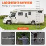 VEVOR Escalera Telescópica de Aluminio Altura de 380cm Escalera de Extensión Plegable Portátil Capacidad de 170kg con Pies Antideslizantes 1 Botón de Retracción para Reparaciones de Hogar Autocaravana