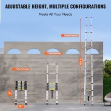 VEVOR Escalera Telescópica Extensible con Múltiples Botones 475 x 90 x 937 mm