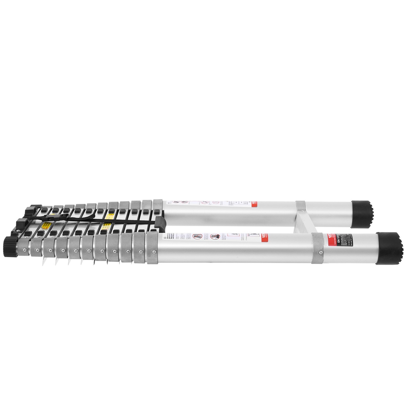 VEVOR Telescopic Ladder, 5 m, Lightweight Aluminum Extension Ladder, Folding Ladder with Multi-Retraction Mechanism, 190 kg Load Capacity, with Non-Slip Rungs, Portable Compact Ladder for Home, RV, Attic