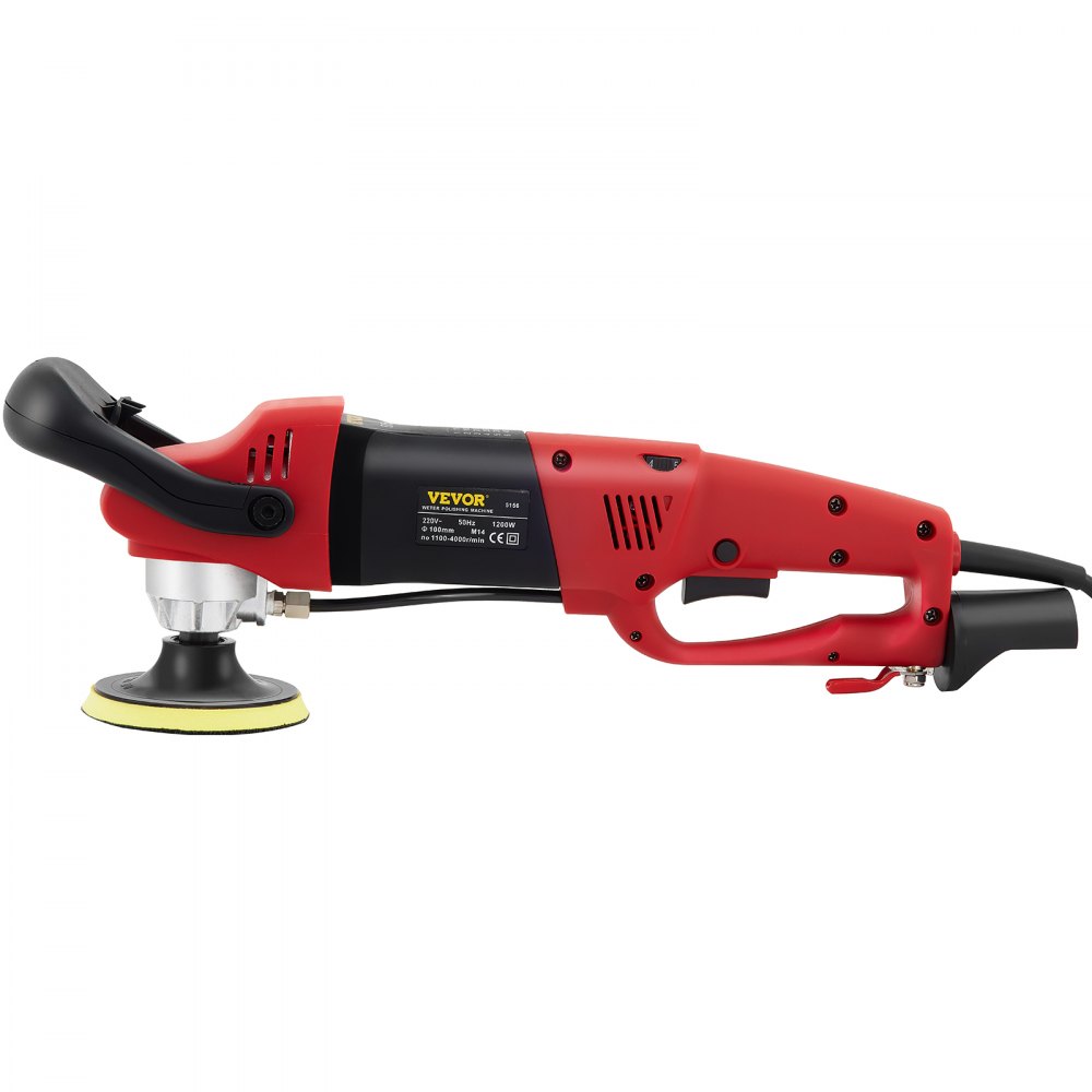 VEVOR Pulidora Electrónica de Piedra Húmeda de 4" y 5" Rojo Aluminio Pulidora de Concreto Bajo Modo de Inyección de Agua 1200W 1100-4200RPM Máquina Pulidora 100 mm de Diámetro de la Rueda de Pulido