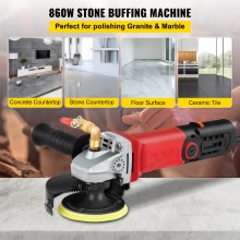 VEVOR Pulidora de Hormigón Aluminio 860W Pulidora Electrónica de Piedra Húmeda de 4″ y 5″ 5000 RPM 6 Engranajes de Cambio Ajustables Pulidora de Piedra Húmeda 3 Orificios de Inyección de Agua 3,9 kg