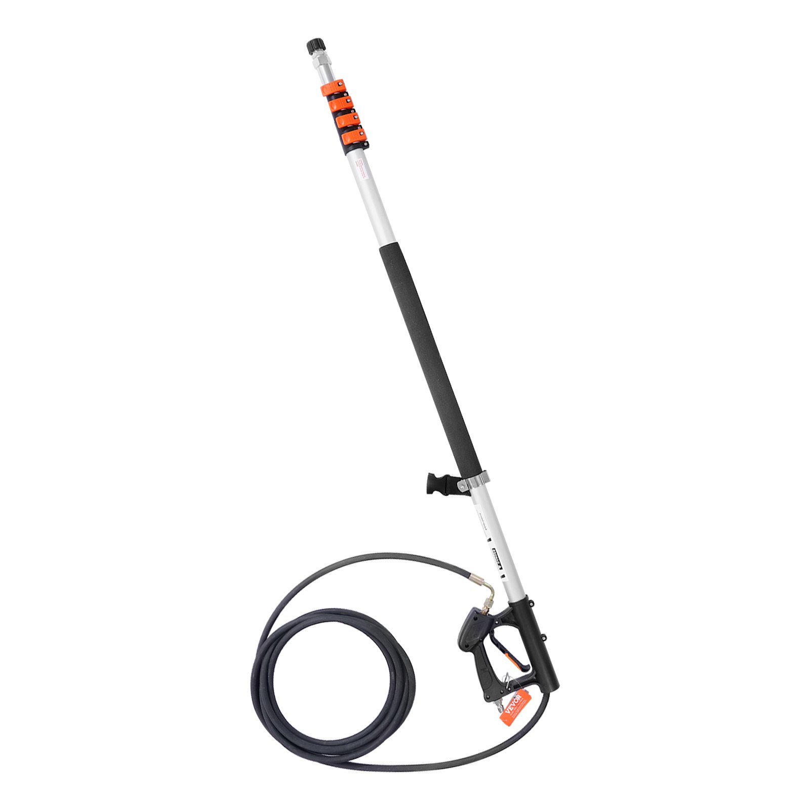 VEVOR Varilla Telescópica para Hidrolavadora, 6358 mm, 4000 PSI, con Varillas de Extensión, Acoplador Pivotante, 7 Puntas de Boquilla Rociadora y Arnés de Soporte Ajustable, 175 x 45 x 1393 mm
