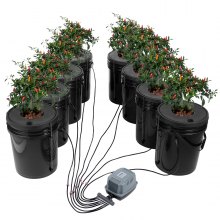 VEVOR DWC Sistema de Cultivo Hidropónico Cultivo de Agua Profunda 20 L 8 Cubos