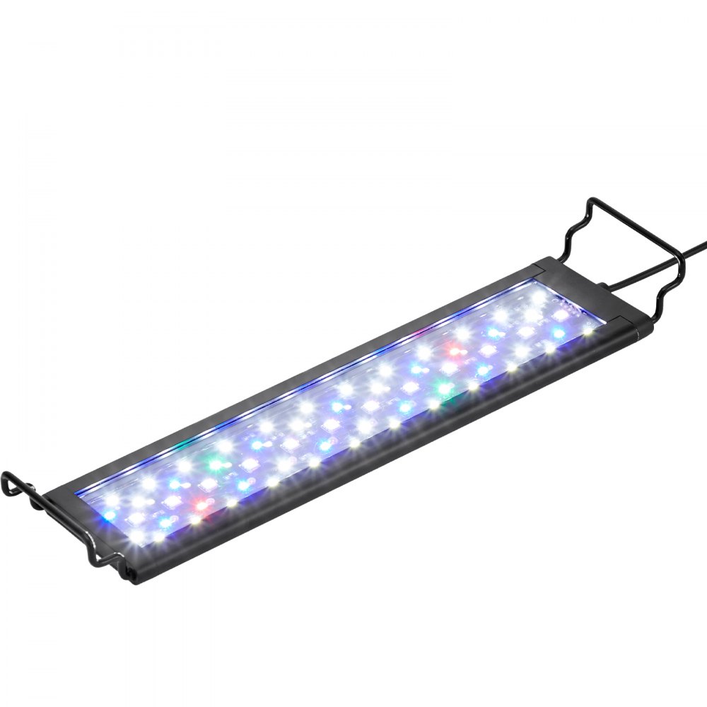 VEVOR Luz de Acuario, Luz de Tanque de Peces de Espectro Completo de 14 W, Temporizador Ajustable y Brillo de 5 Niveles, con Soportes Extensibles de Carcasa de Aleación de Aluminio 320 x 75 x 35 mm