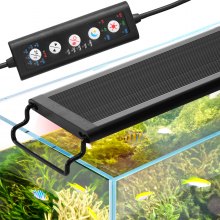 VEVOR Luz de Acuario, Luz de Tanque de Peces de Espectro Completo de 14 W, Temporizador Ajustable y Brillo de 5 Niveles, con Soportes Extensibles de Carcasa de Aleación de Aluminio 320 x 75 x 35 mm