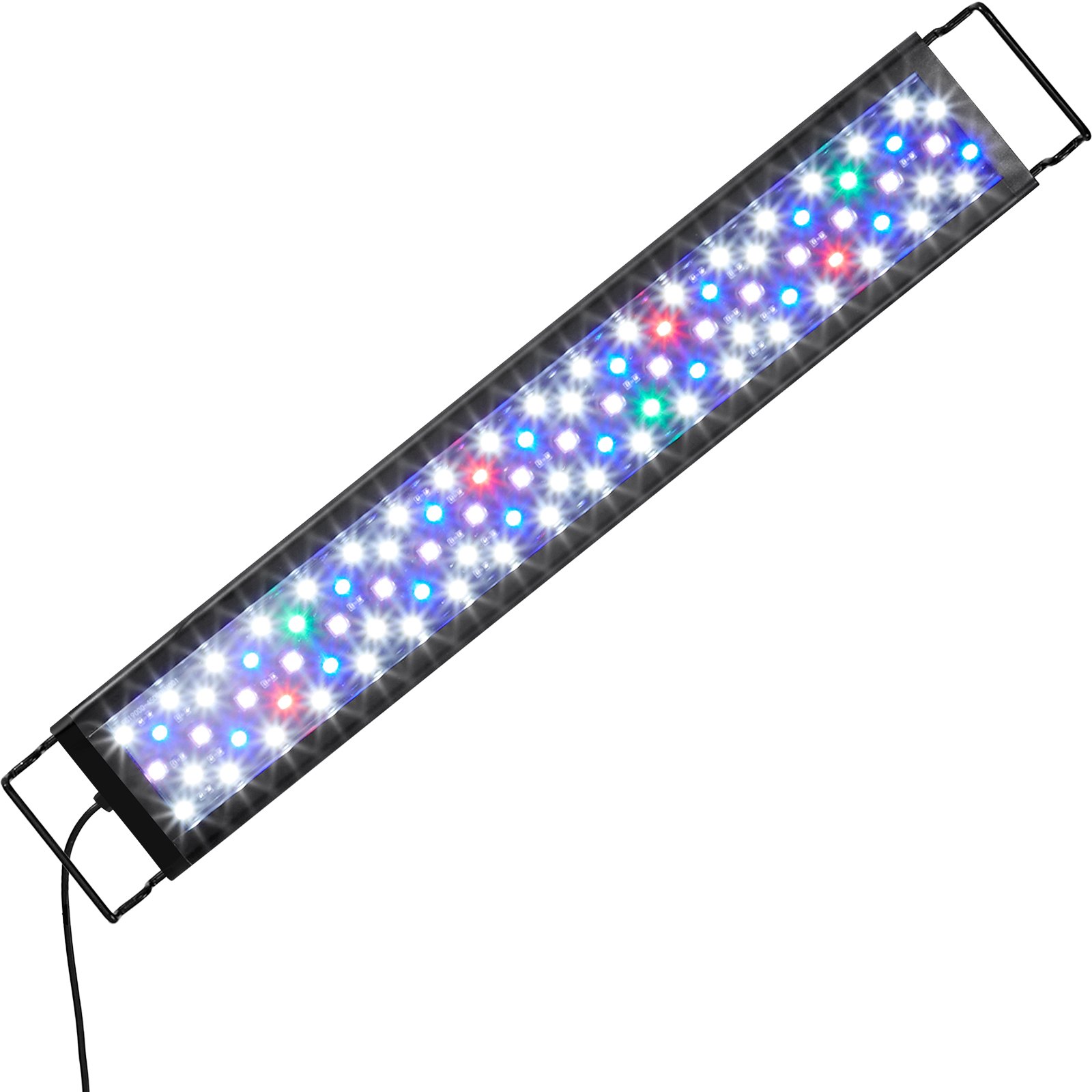 VEVOR Luz de Acuario, Luz de Tanque de Peces de Espectro Completo de 18 W, Temporizador Ajustable y Brillo de 5 Niveles, con Soportes Extensibles de Carcasa de Aleación de Aluminio 460 x 75 x 35 mm