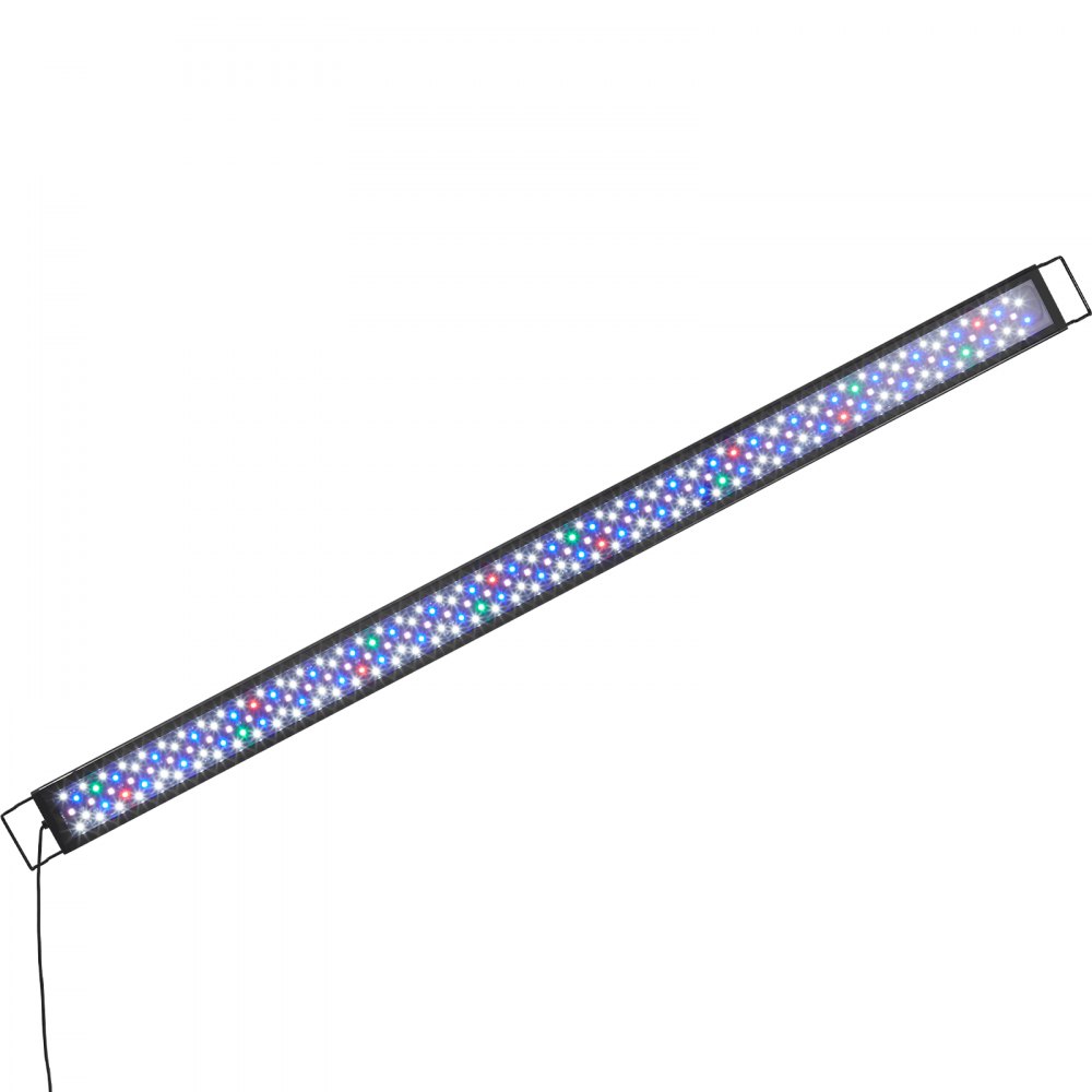 VEVOR Luz de Acuario, Luz de Tanque de Peces de Espectro Completo de 48 W, Temporizador Ajustable y Brillo de 5 Niveles, con Soportes Extensibles de Carcasa de Aleación de Aluminio 1190 x 75 x 35 mm