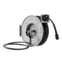 VEVOR Carrete de Manguera para Hidrolavadora 19,8 m x 6,4 mm, Retráctil de Acero, para Pared y Suelo, Presión de 220,6 bar, Rebobinado Automático para Lavado de Coches, Suelos y Jardines, Negro