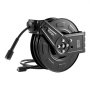 VEVOR Carrete de Manguera para Hidrolavadora 18,3 m x 6,4 mm, Retráctil de Acero, para Pared y Suelo, Presión de 275,8 bar, Rebobinado Automático para Lavado de Coches, Suelos y Jardines, Negro