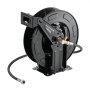 VEVOR Carrete de Manguera para Hidrolavadora 15,2 m x 9,5 mm, Retráctil de Acero, para Pared y Suelo, 275,8 bar de Presión, Rebobinado Automático para Lavado de Coches, Suelos y Jardines, Negro