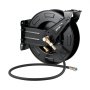 VEVOR Carrete de Manguera para Hidrolavadora 15,2 m x 9,5 mm, Retráctil de Acero, para Pared y Suelo, 275,8 bar de Presión, Rebobinado Automático para Lavado de Coches, Suelos y Jardines, Negro